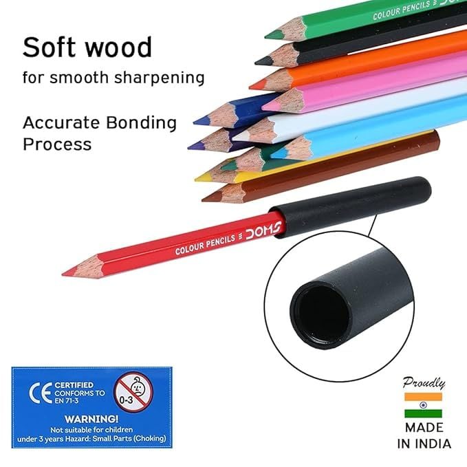DOMS Half Size Pencil Colours - 12 Shades