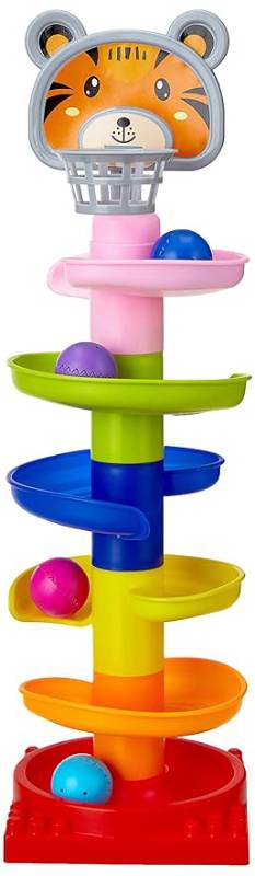 Rolling and Swirling Ramp Drop Toy for 3-4 Year Kids | 5 Layers. 4 Balls