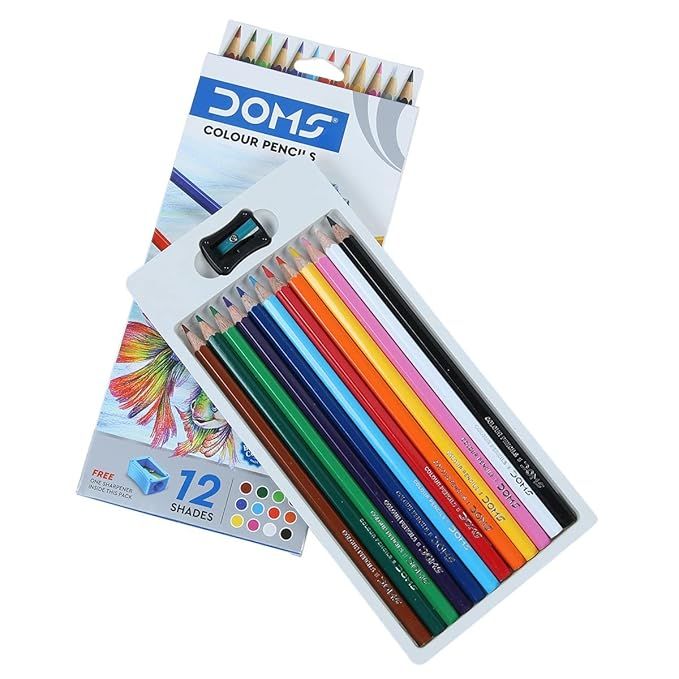 DOMS Full Size Pencil Colours - 12 Shades