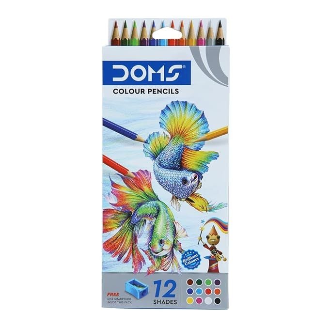 DOMS Full Size Pencil Colours - 12 Shades