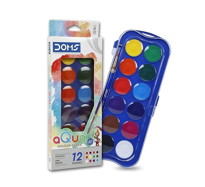 Doms 12 Shades 23 mm Water Colour Cakes