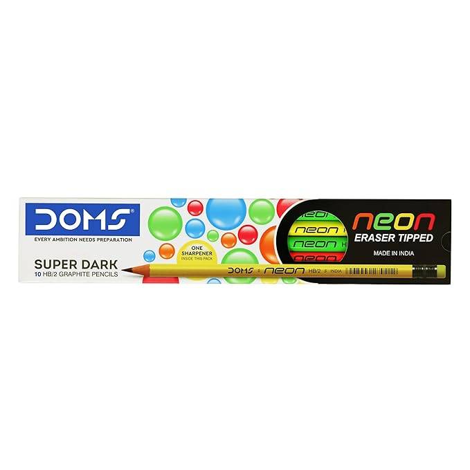 DOMS Neon Eraser Tipped Pencils