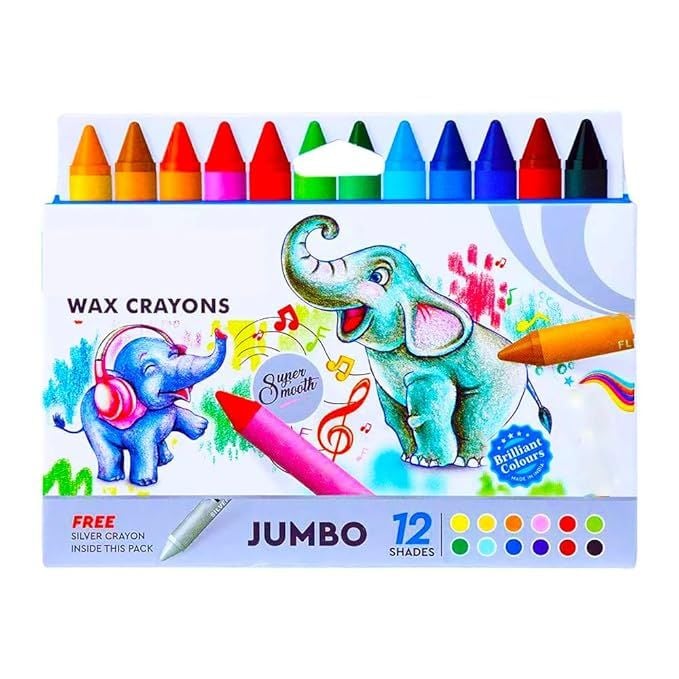 DOMS Jumbo Wax Cryons - 12+1 Shades
