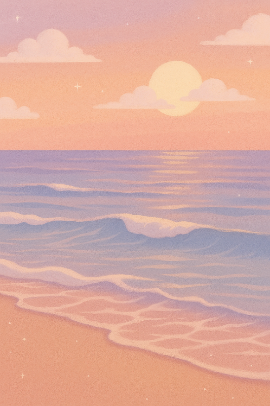 Peaceful and Serene Beach Sunset Wallpaper