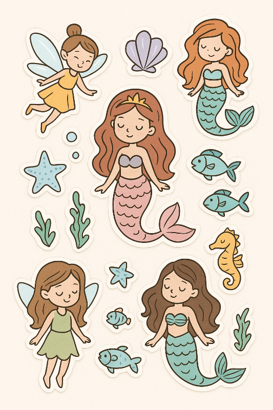 Mermaids & Fairies Sticker Sheet