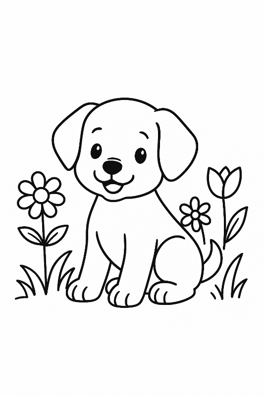 Puppy Colouring Sheet