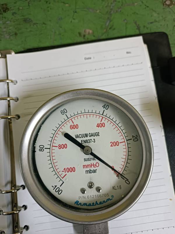 Pressure Indicator 0 - (-100)mmH2O (1/2 NPT)