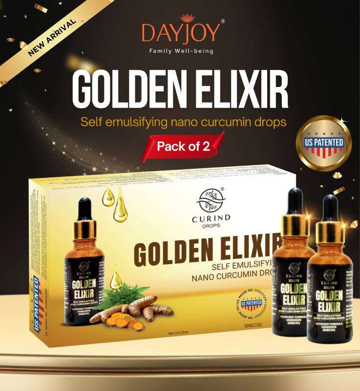Golden Elixir - Nano Curcumin Drops (Pack of 2 Bottles - each 25ml )