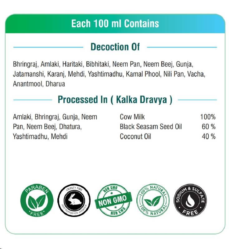 Herbal hair Oil (100ml)
(Kshir Pak Vidhi Yukta)