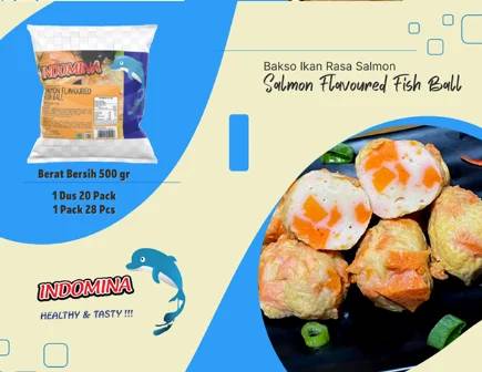 INDOMINA SALMON FLAVOURED FISH BALL 500 GR (20)