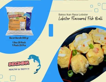INDOMINA LOBSTER FLAVOURED FISHBALL 500GR (20)
