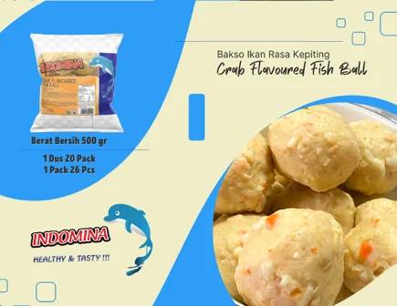 INDOMINA CRAB FLAVOURED FISH BALL 500 GR (20)