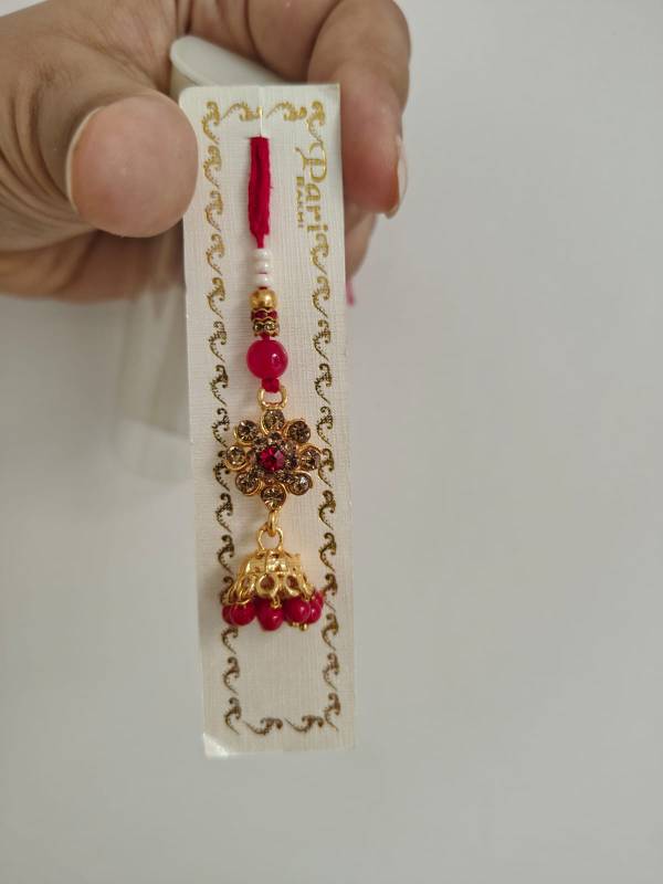 Red Beaded Latkan Rakhi