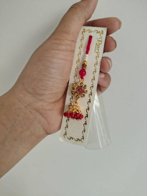 Red Beaded Latkan Rakhi