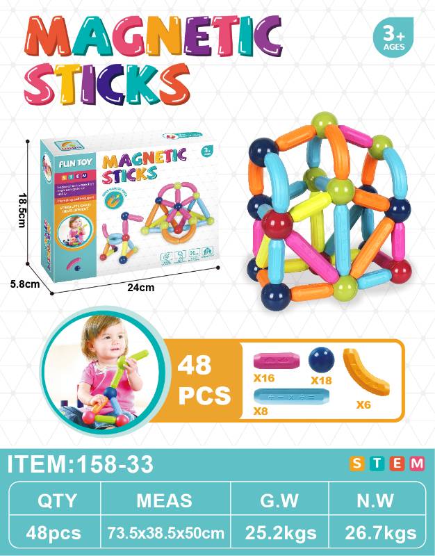 48 PCS MAGNETIC STICKS - 158-33