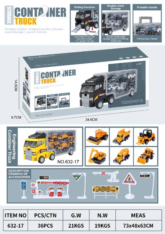 ENGINEERING METAL CONTAINER TRUCK - 632-17