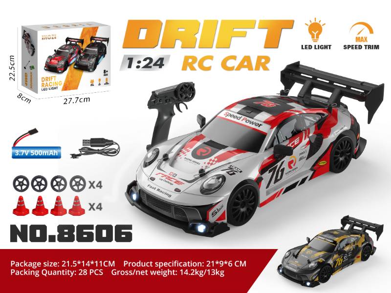1:24 R/C CAR W/BATTERY - 8606