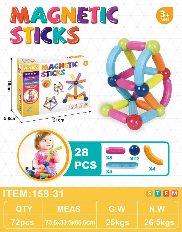 28 PCS MAGNETIC STICKS - 158-31