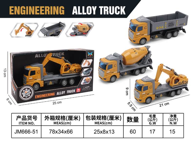 PULL BACK ENGINEERING METAL TRUCK - JM666-51