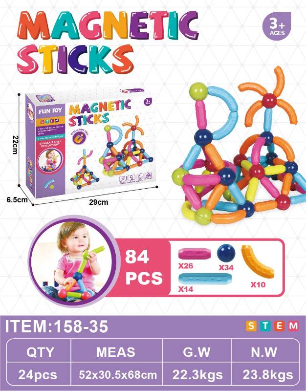 84 PCS MAGNETIC STICKS - 158-35