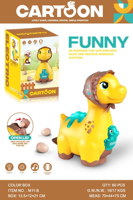 B/O FUNNY DINOSUAR W/ LIGHT & MUSIC - M11-B