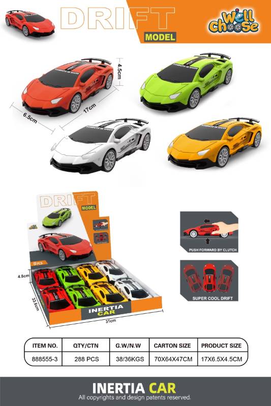 8 PCS FRICTION AUTO DRIFT CAR - 888555-3