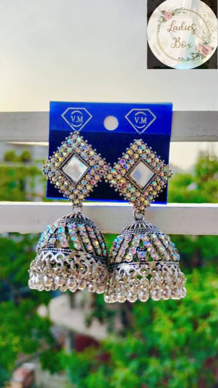 Oxidized mirror Jhumka🌺