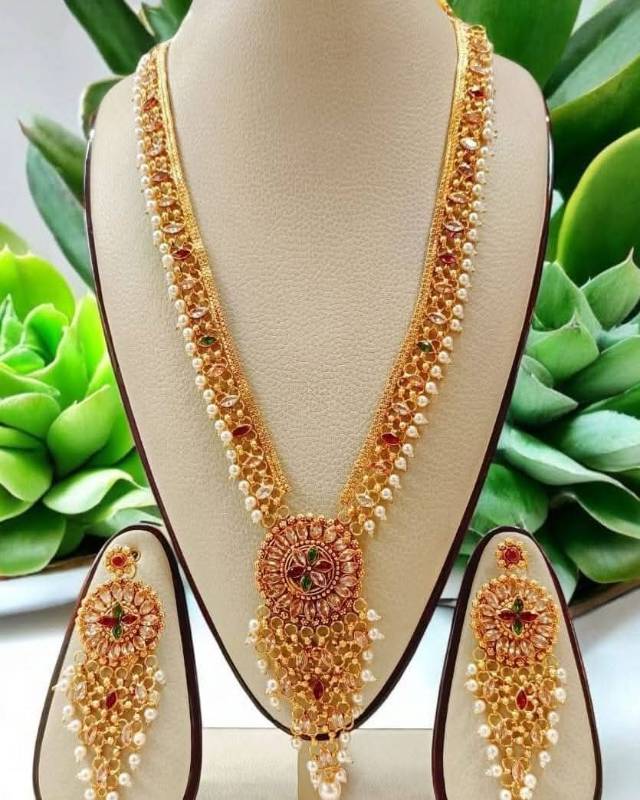 Gold Plated Stone Long Shita👌