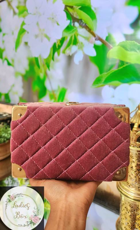 Corduroy Box Shape Bag