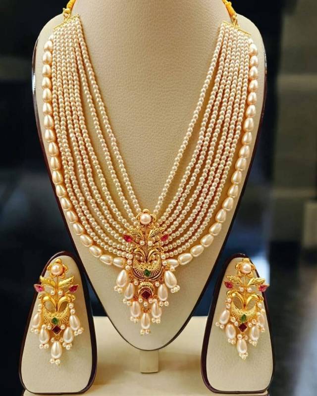 Gold Plated Pearl Long Shita👌