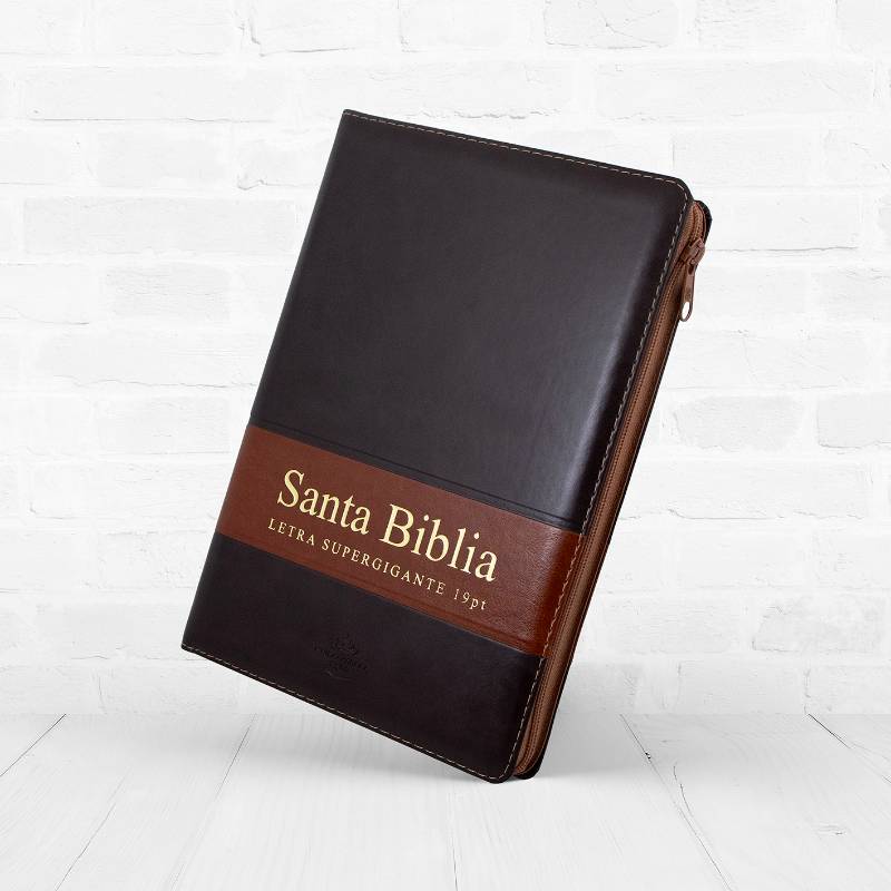 Biblia Gigante letra Super Gigante, 19 puntos, marrón con estuche