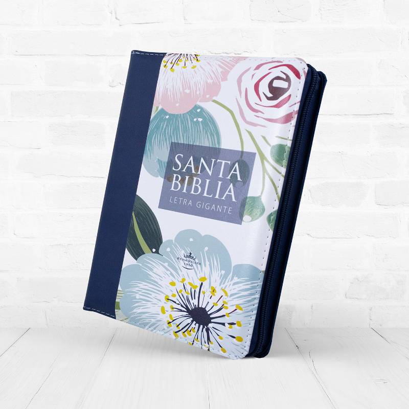 Biblia Letra Gigante 14 puntos Floreada con estuche