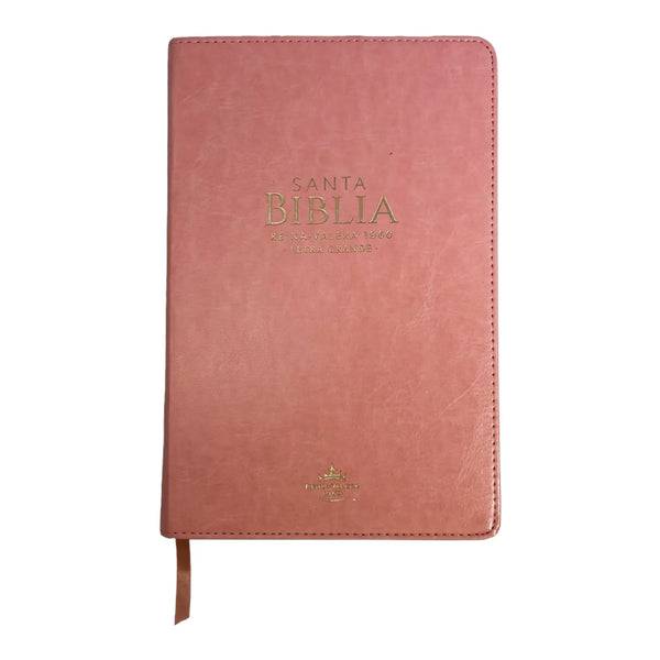 Biblia Rosa imitación piel, Tamaño Manual