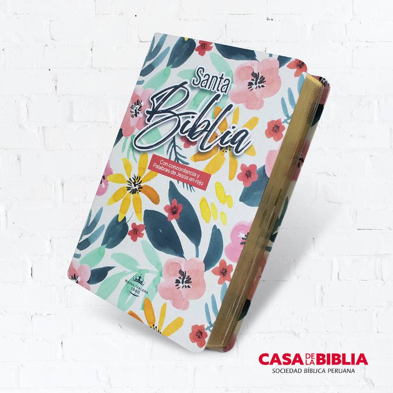 Biblia Floral RVR1960 Letra Grande 12 puntos