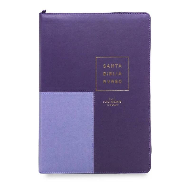 BIBLIA RV1960 SUPERGIGANTE CANTO DORADO IMIT PIEL CIERRE/INDICE , LILA/MORADO