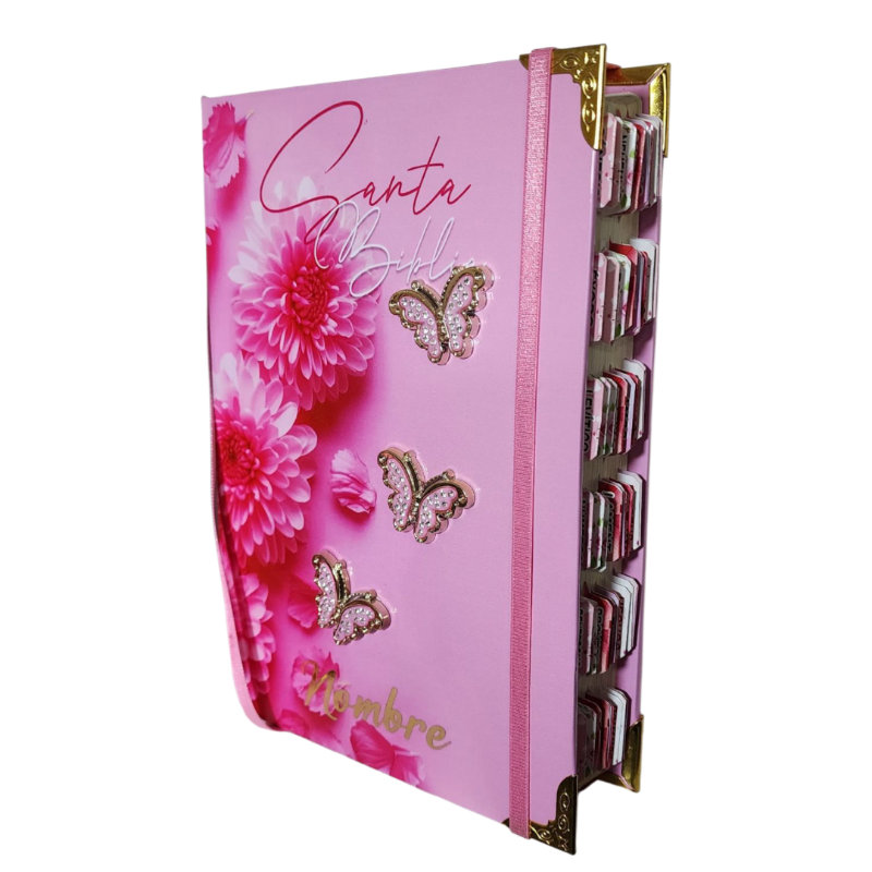Biblia Mariposa 3D + Nombre + Índice