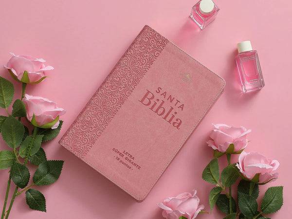 Biblia RVR1960, Letra Super Gigante, Rosa