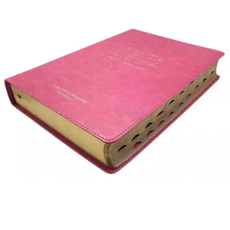 Biblia Fucsia RVR1960 , letra super gigante, imitación piel