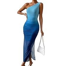 Vestido degradado de un solo hombro