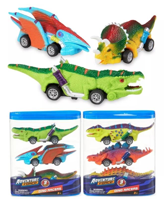 Set de Carritos en forma de Dinosaurio
