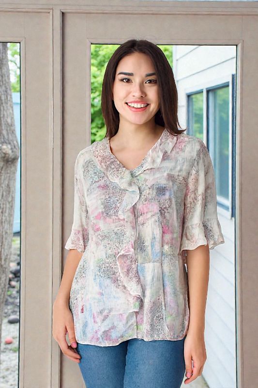 Blusa para dama con capas