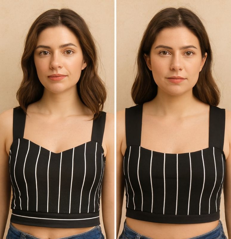 Top corto sin mangas con tirantes anchos
