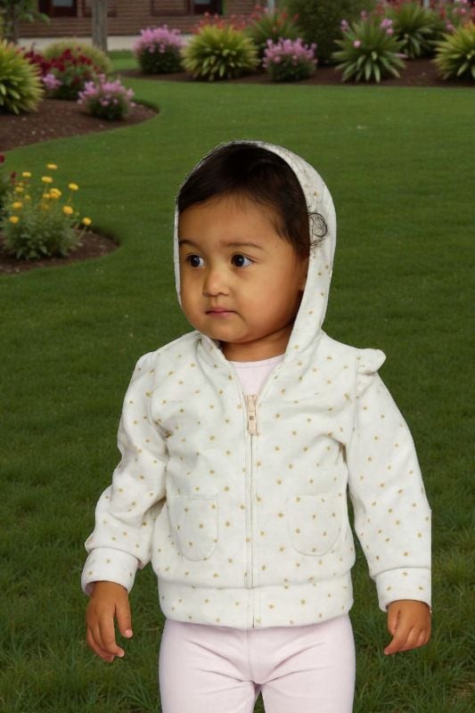 Chaqueta para niña con capa en hombros