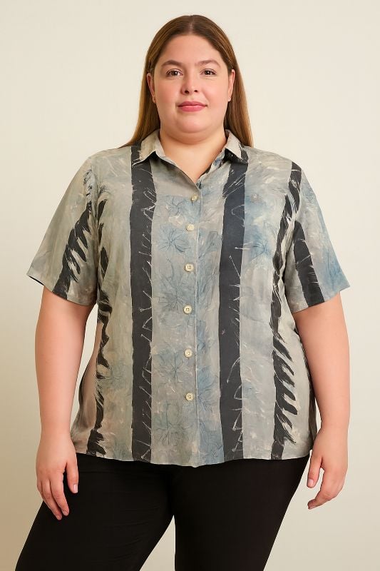 Camisa manga corta de seda para Dama