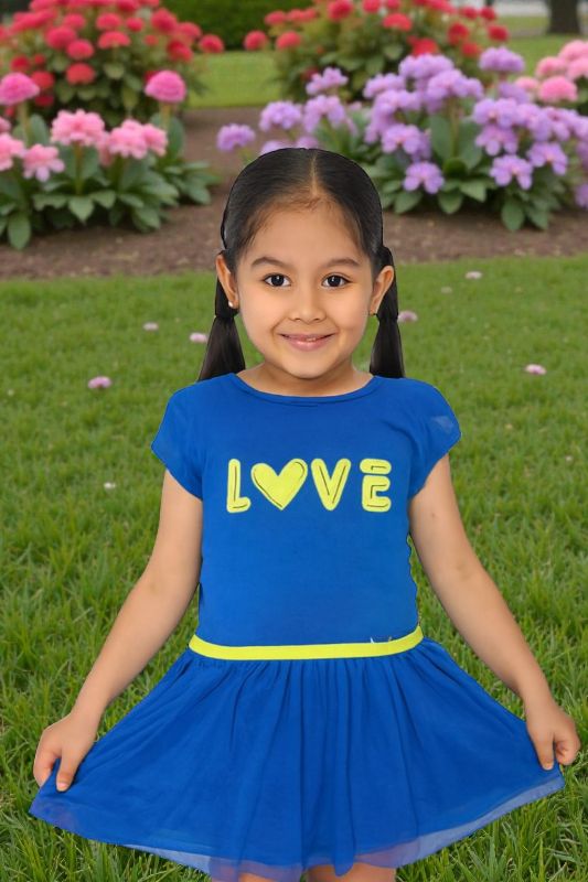 Vestido para niña con falda de tul