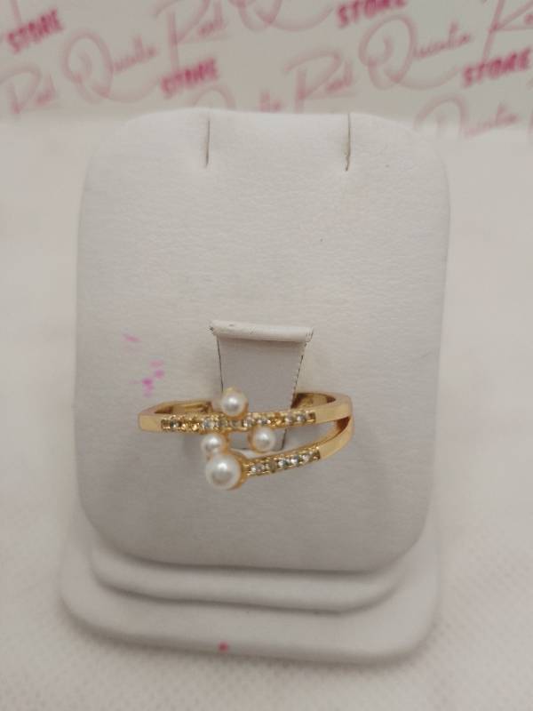 Anillos ajustables con perlas