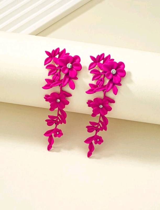 Pendientes Flores Fucsia