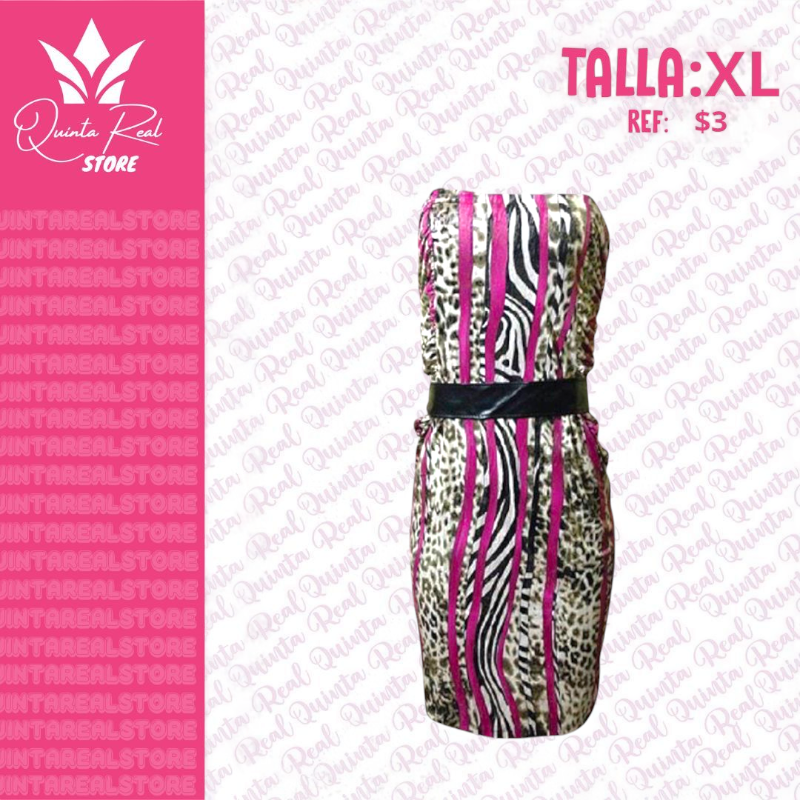 Vestido animal Print con cinturon