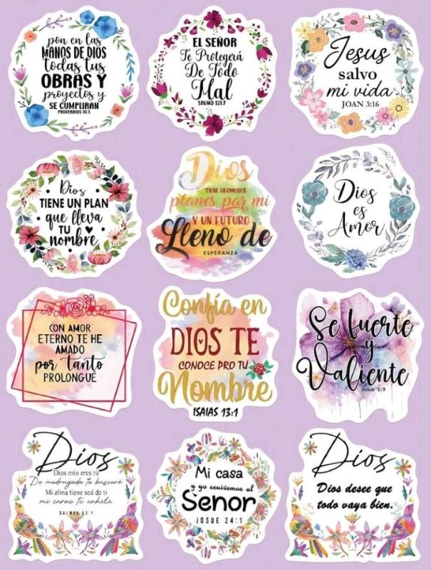 Stickers con mensajes religiosos