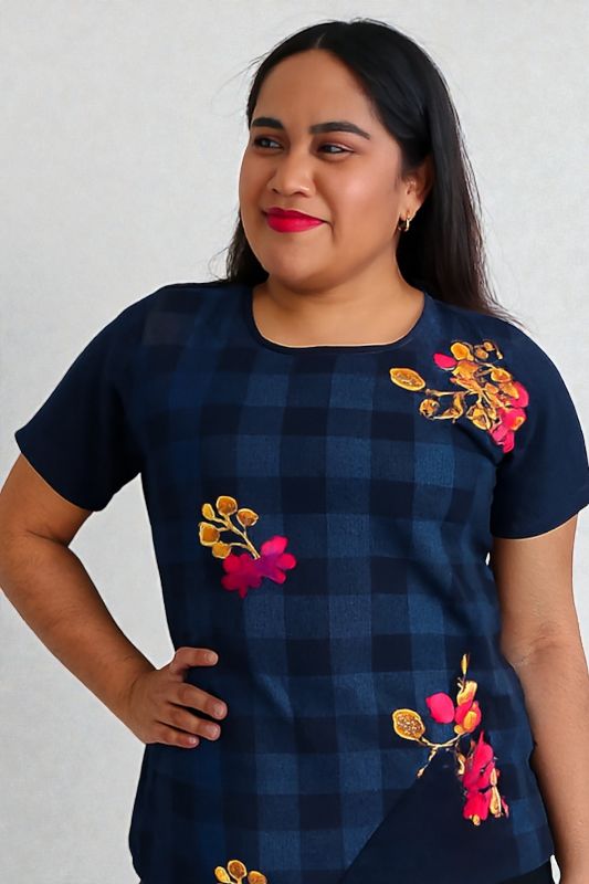 Blusa para dama cuadro